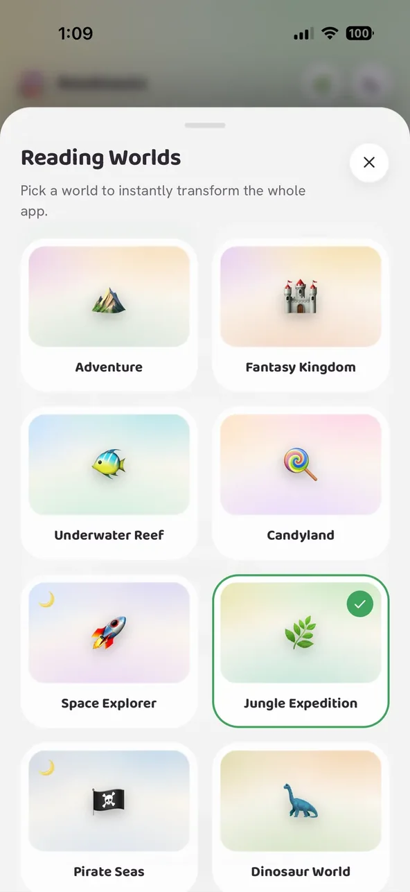 The reading worlds gallery of colorful themes